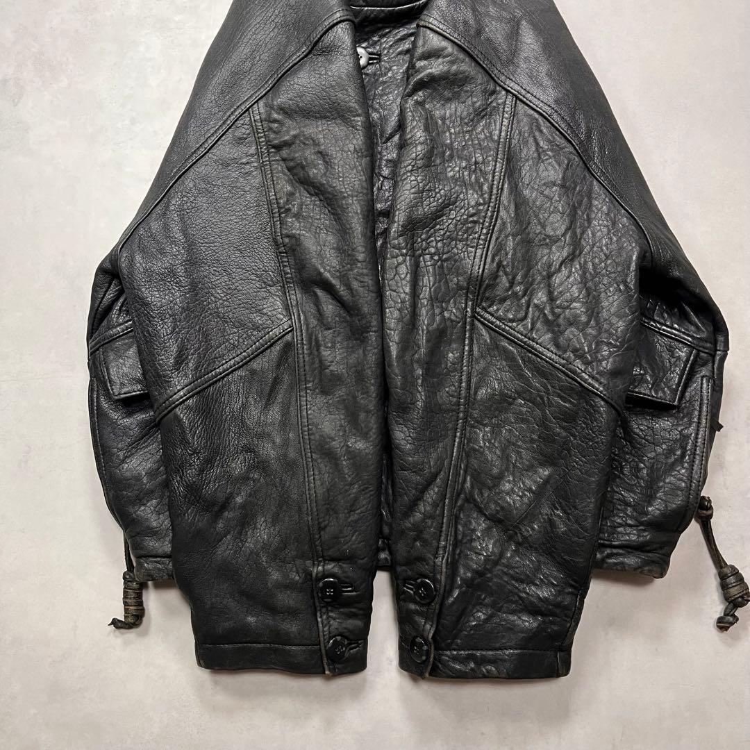 80s BALL BASIC leather MA-1 レザーボンバージャケット - メルカリ