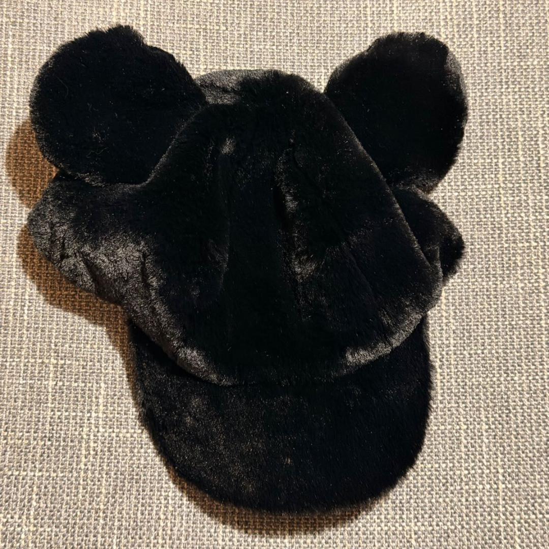 ディズニー ミッキー 帽子 ファンキャップ もこもこ 黒 Disney - メルカリ