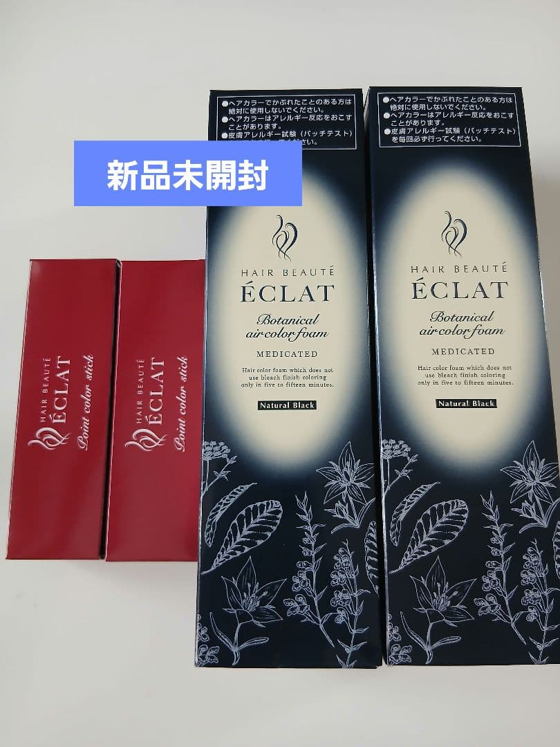 ÉCLAT ヘアボーテエクラブラック 150g ポイントカラー10g各２本セット