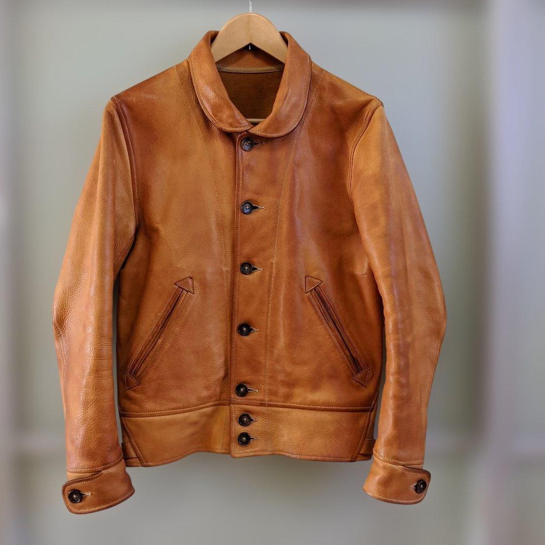 最終価格】ヌメ革ビンテージカウハイドコサックジャケット SIZE M 最終価格】ヌメ革ビンテージカウハイドコサックジャケット SIZE M