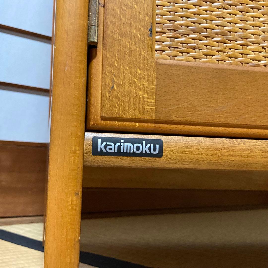 美品 オールドカリモク ラタン 電話台 FAX台 キャビネット - メルカリ