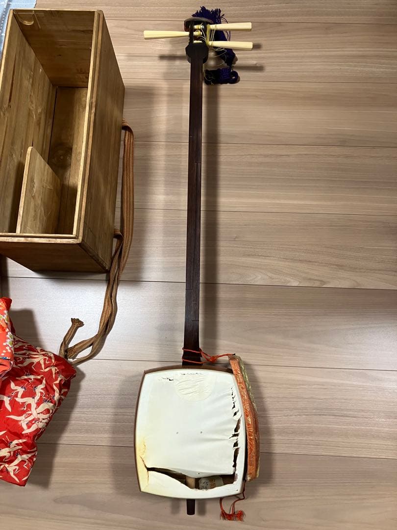 昭和レトロ　三味線　撥　細棹　骨董　アンティーク　レア