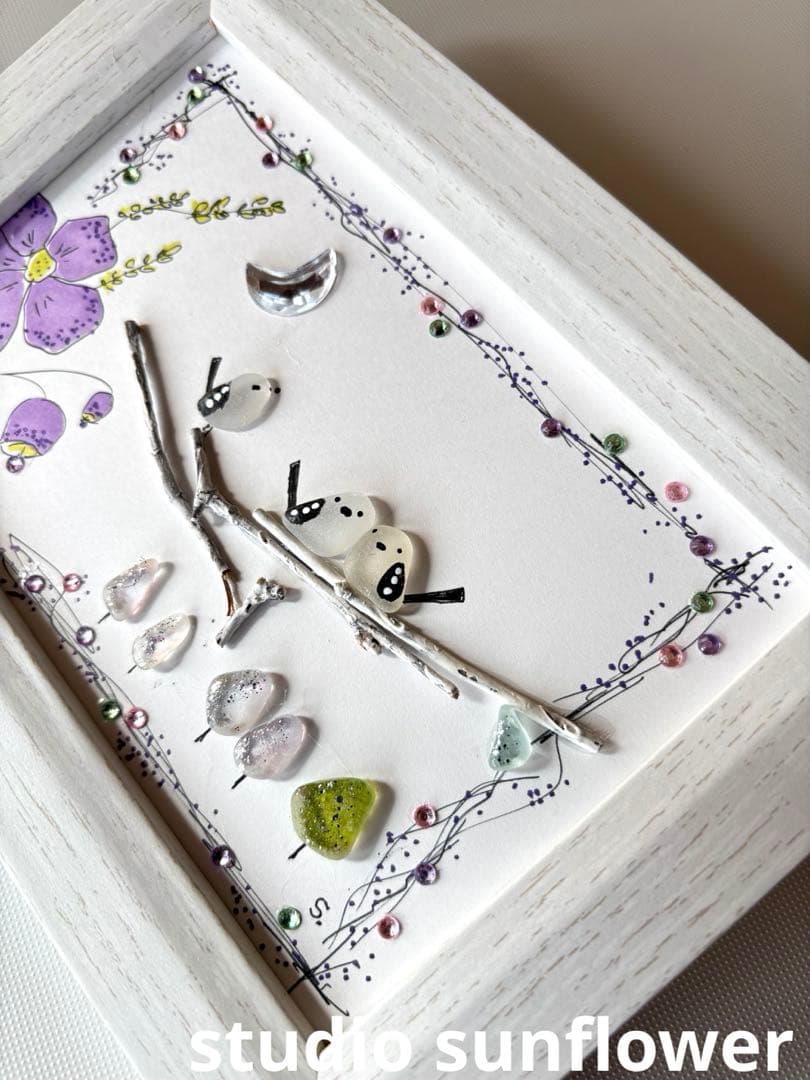 03031 シーグラスアート シマエナガ - メルカリ