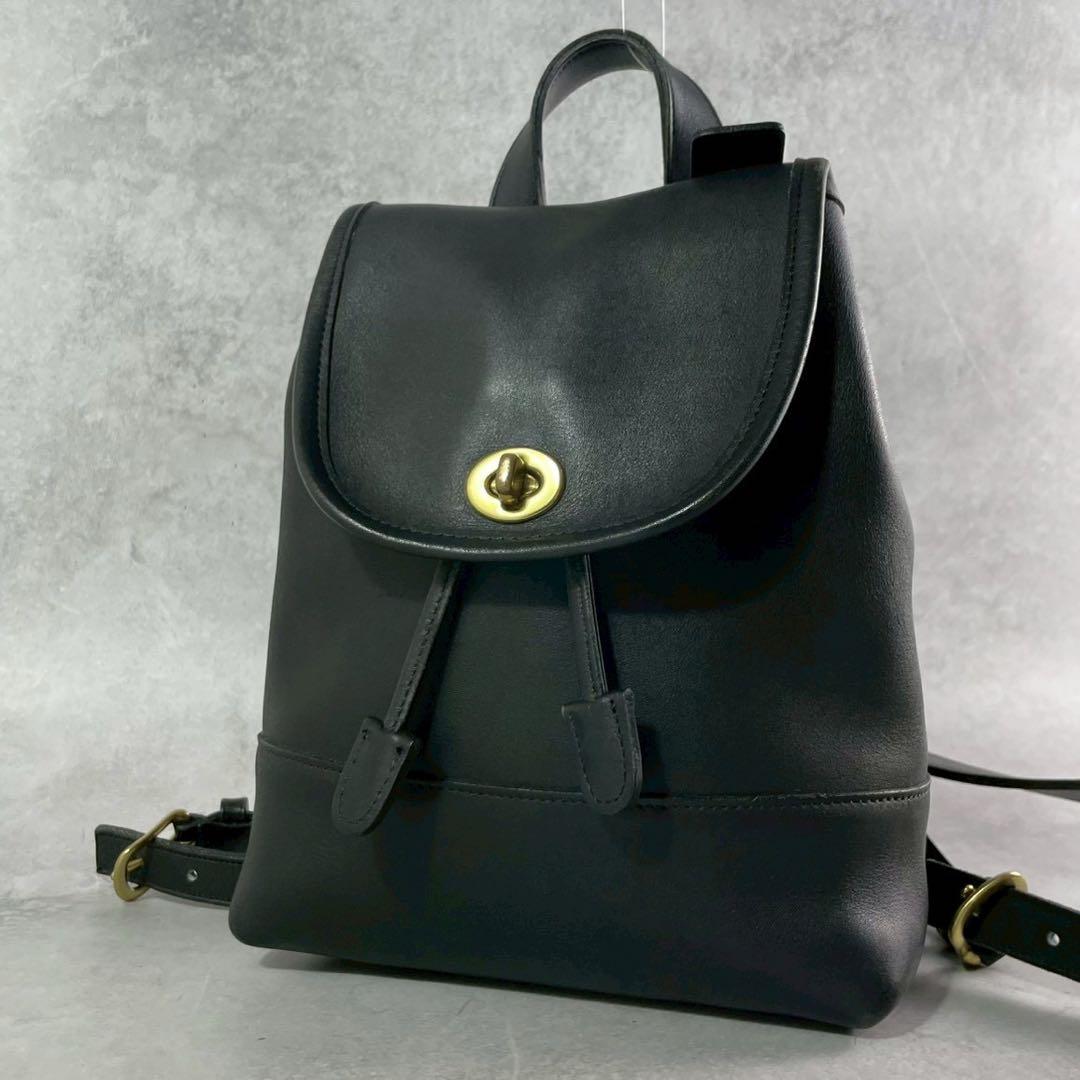 COACH オールドコーチ リュック グラブタンレザー ターンロック ブラック