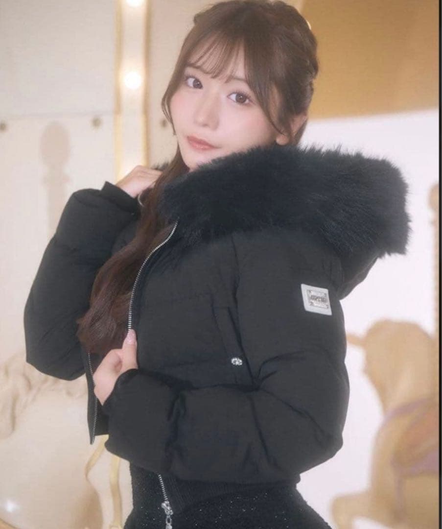 ミシェルマカロン ファーフードショートダウン xs