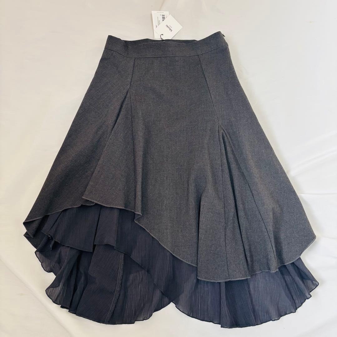 タグ付き 未使用 misekiseoul レイヤード フレア スカート　グレー
