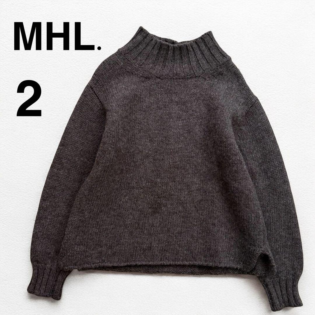 MHL. BRITISH WOOL ハイネックニットプルオーバー ブラウン 上質
