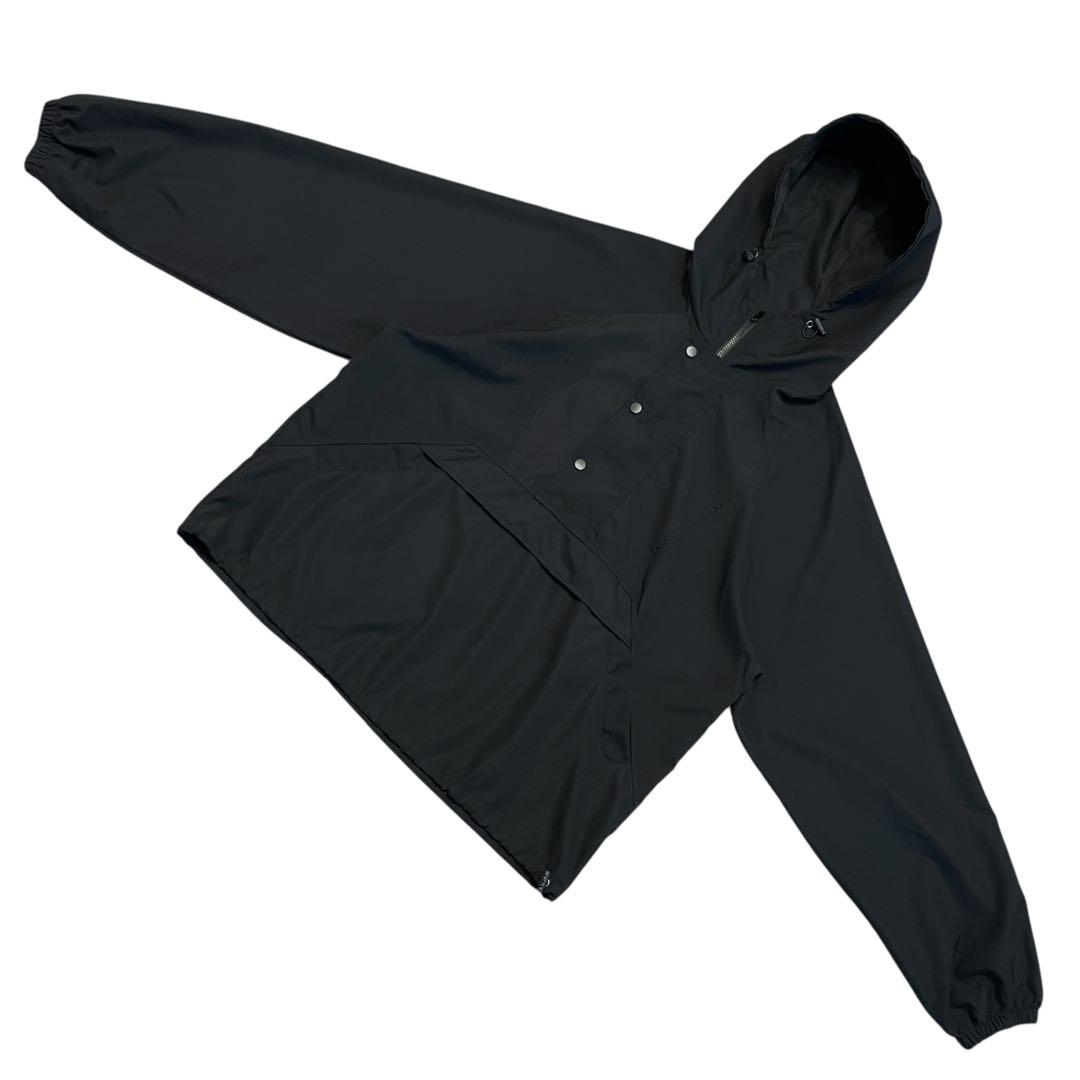 美品】USED 00s ナイロン アノラックパーカー ドローコード付き BLK