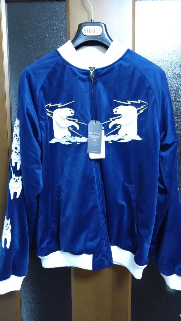HOUSTON 別珍 ALASKA スカジャン ベルベット NAVY Mサイズ