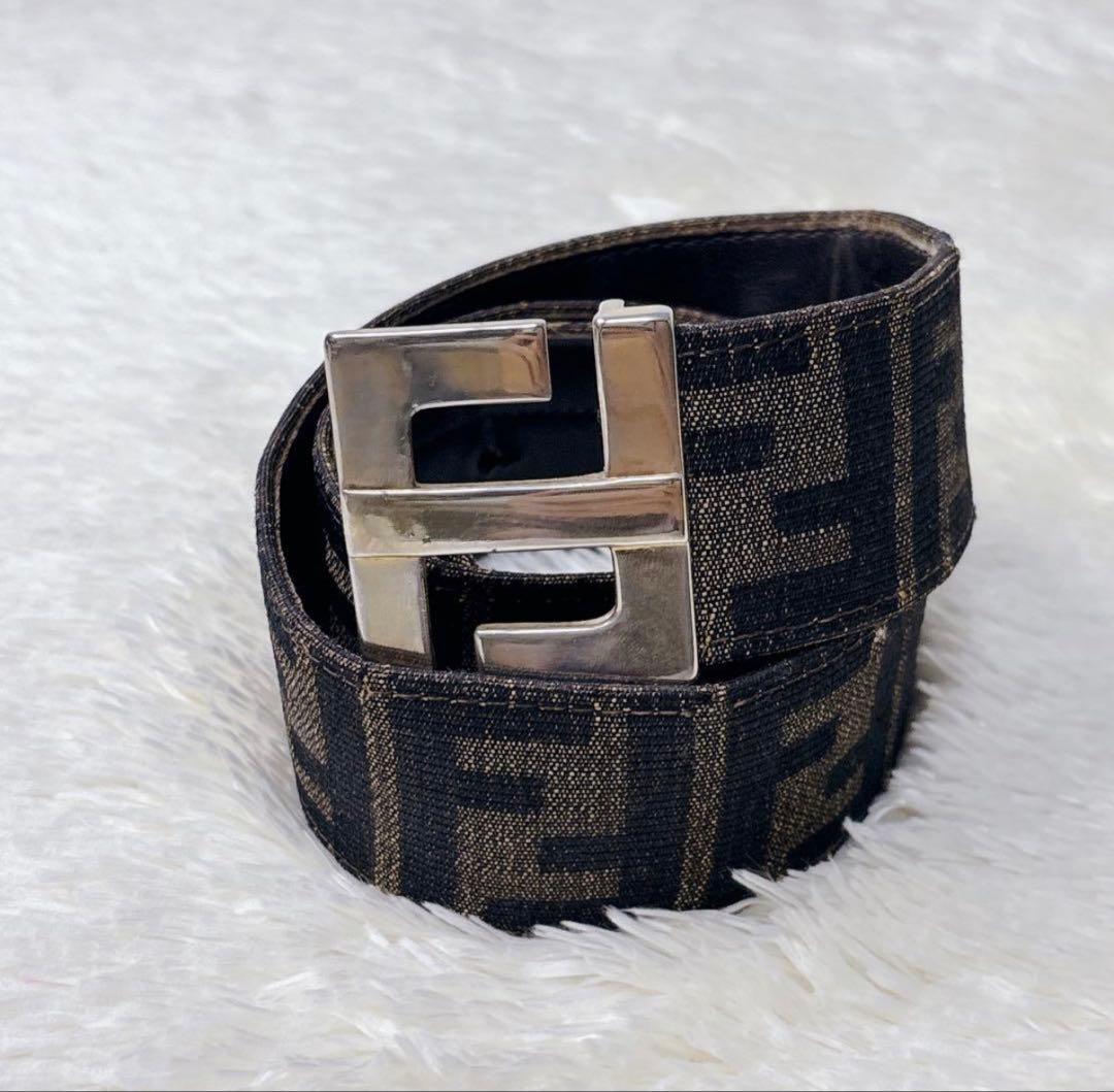 フェンディ FENDI ベルト ズッカ ゴールド金具 レザー 本革