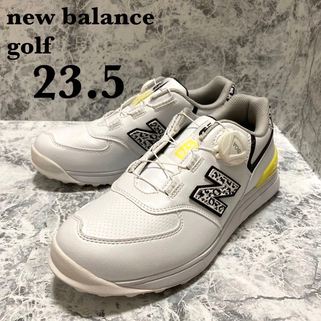 【極美品】ニューバランス ゴルフ ボアダイヤル レザー ホワイト 23.5