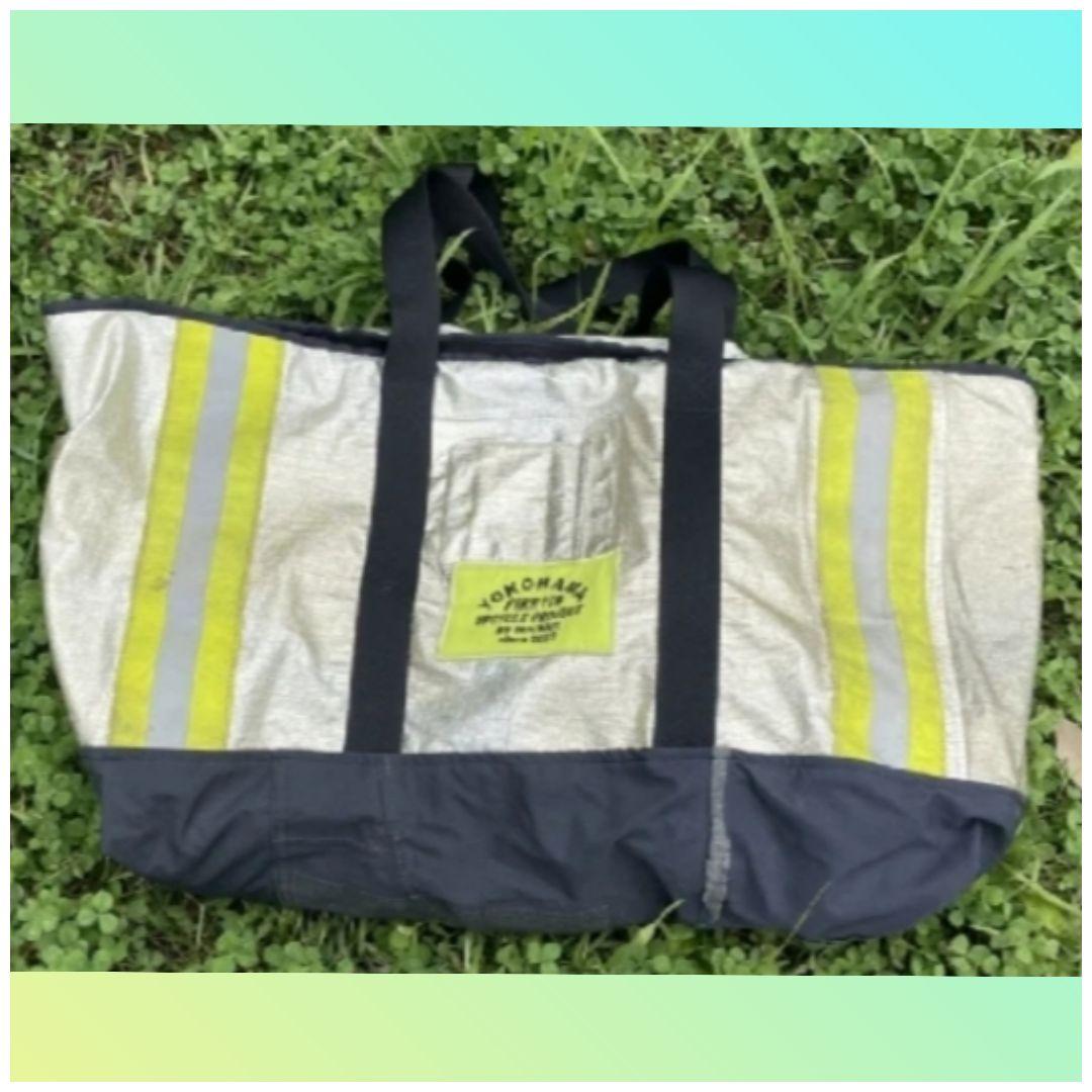 消防服リメイク焚火バッグ　トート　横浜消防