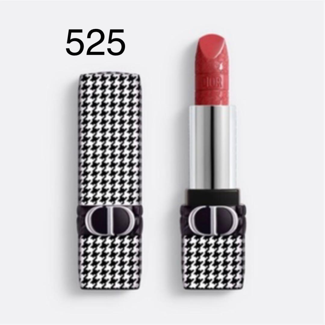 本日発売！DIOR千鳥柄リップ525 ルージュ ディオール 525 シェリー メタリック<ニュー ルック