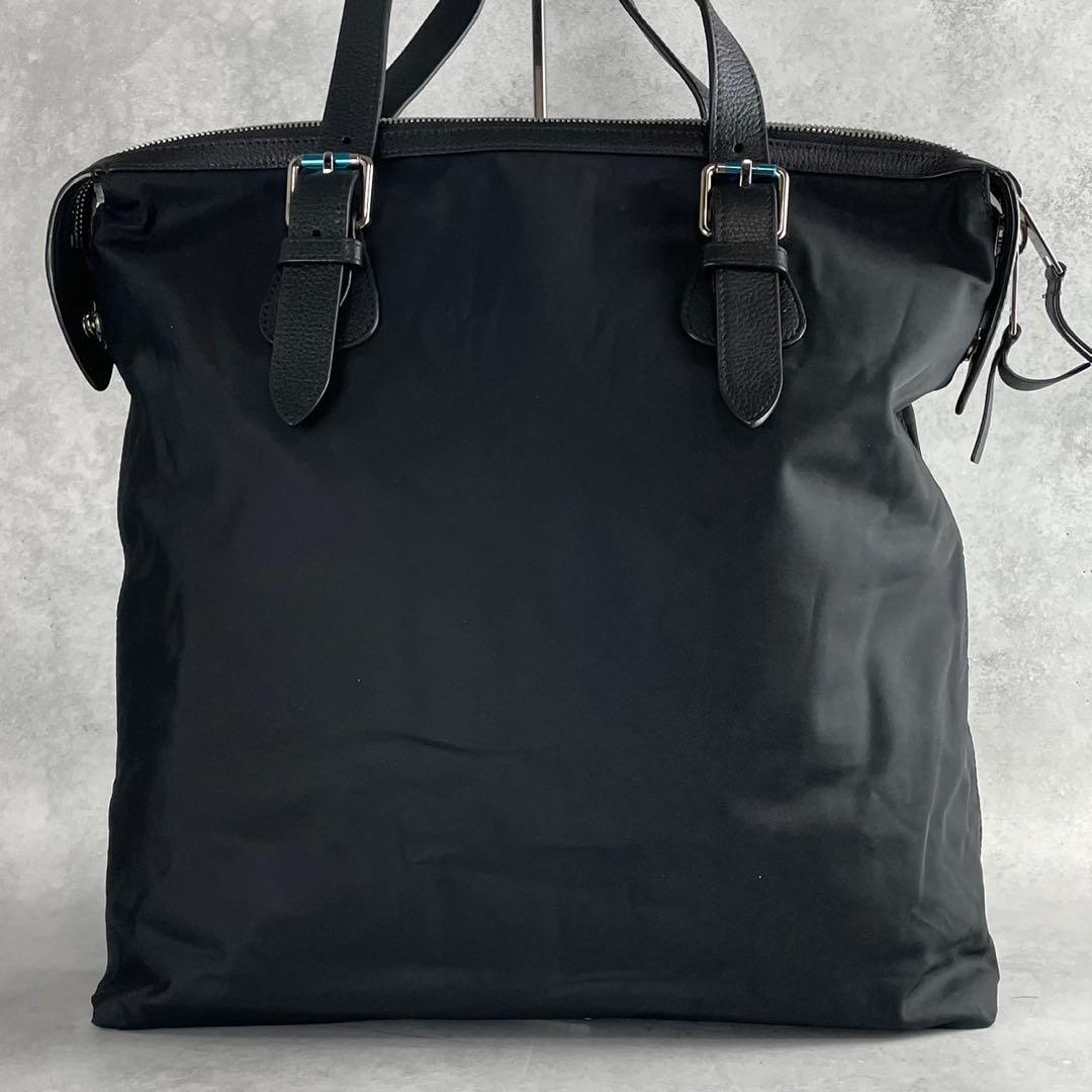 バーバリー トートバッグ 8019899 ブラック ナイロン レザー - メルカリ