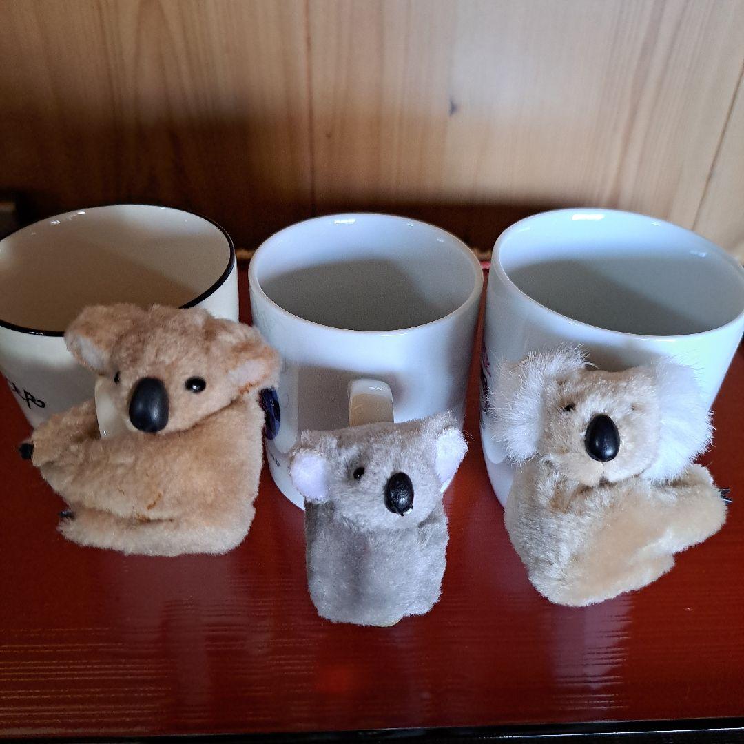 美品】昭和レトロ 可愛いコアラのクリップ 3個セット ぬいぐるみ型
