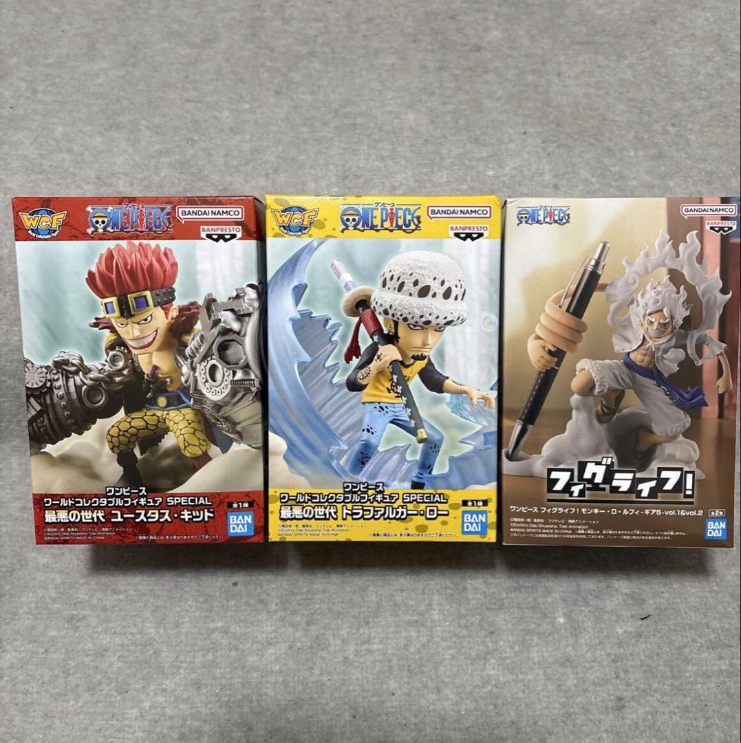 ワンピース フィグライフ ルフィギア5・キッド ロー ワーコレ セット