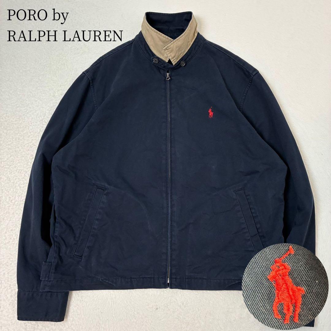 ポロバイラルフローレン　スウィングトップ　ネイビー　ポニー刺繍　三角タグ　XL