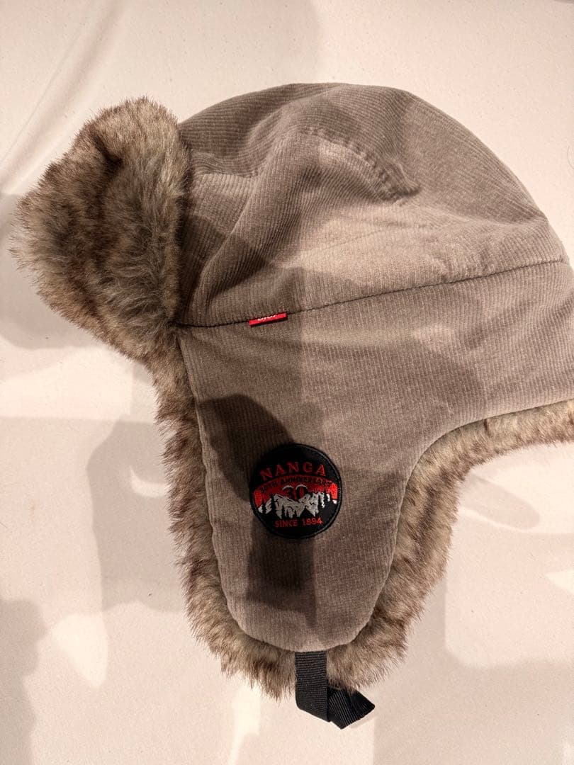 NANGA グレー コーデュロイ フライトキャップ