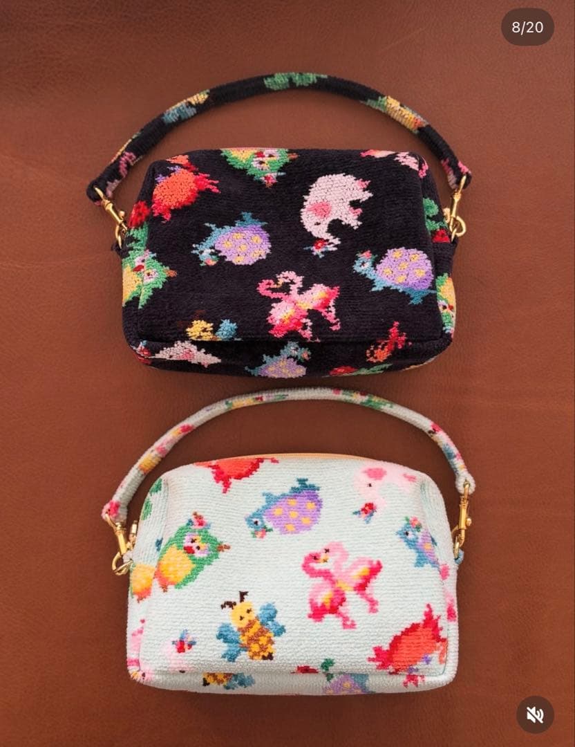 フェイラー 神崎恵 ファンキーフォーチュン ネイビー 手付きポーチ