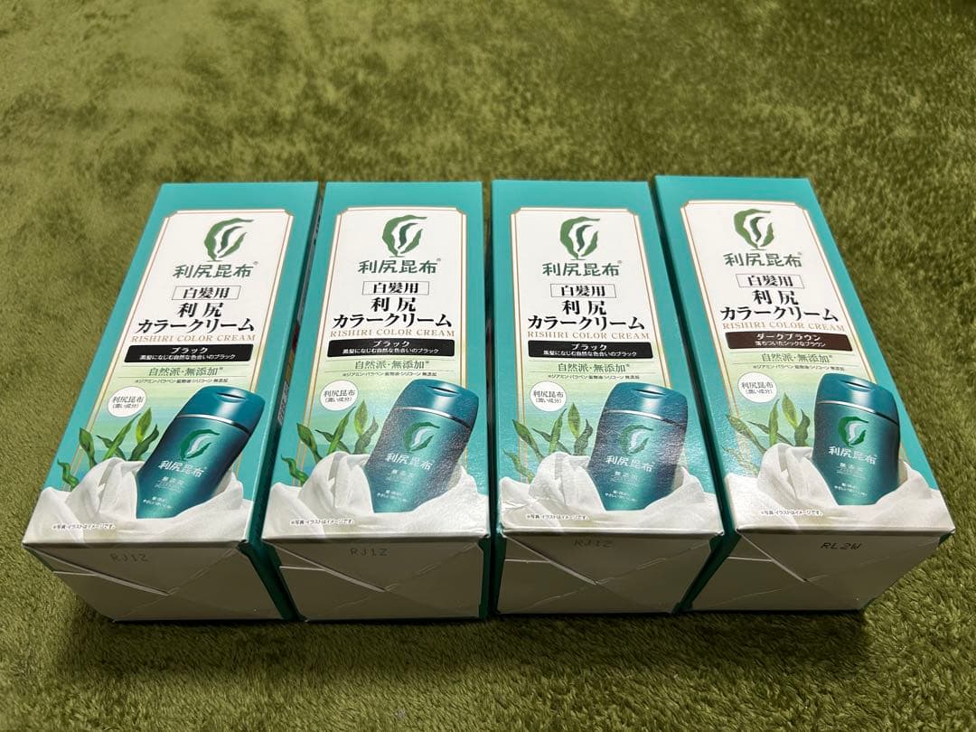 サスティ　利尻コンブ　白髪用　カラークリーム4個(ブラック3.ダークブラウン1） Amazon | Sastty (サスティ) 【白髪用】利尻カラークリーム (ブラック