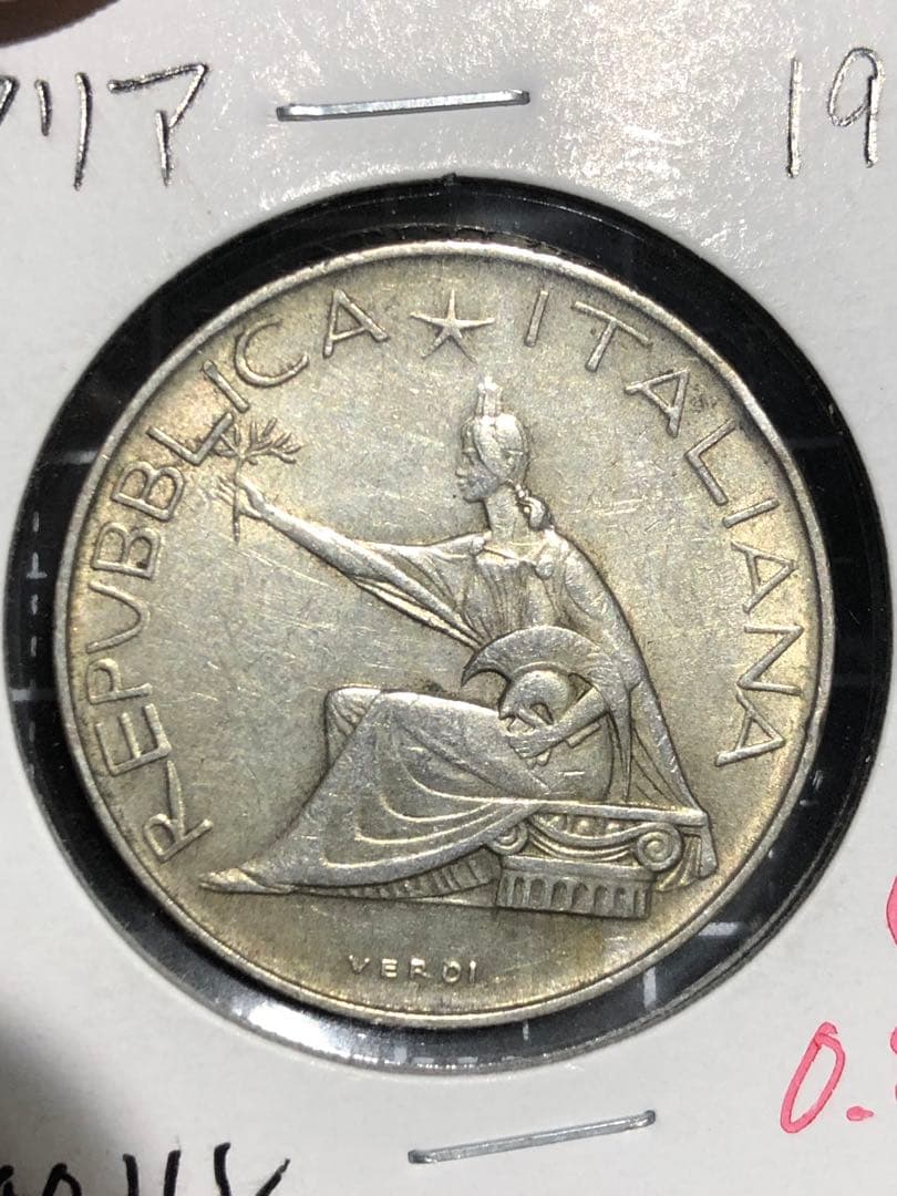 3343【イタリア】1961年500リラ銀貨 コイン 古銭 - メルカリ