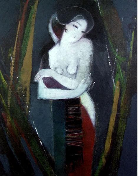 油絵 菅家令子 絵 絵画 インテリア F6-82023 人物 女性像