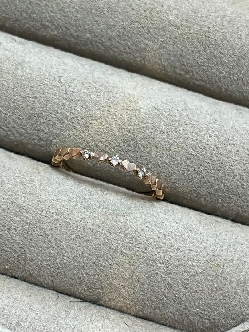 KUMIKYOKU K10 ピンクゴールド ダイヤ 9-10号 リング 組曲