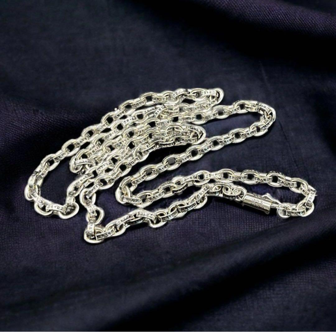 【新品】重量感抜群　ペーパーチェーン ネックレス 60cm シルバー925