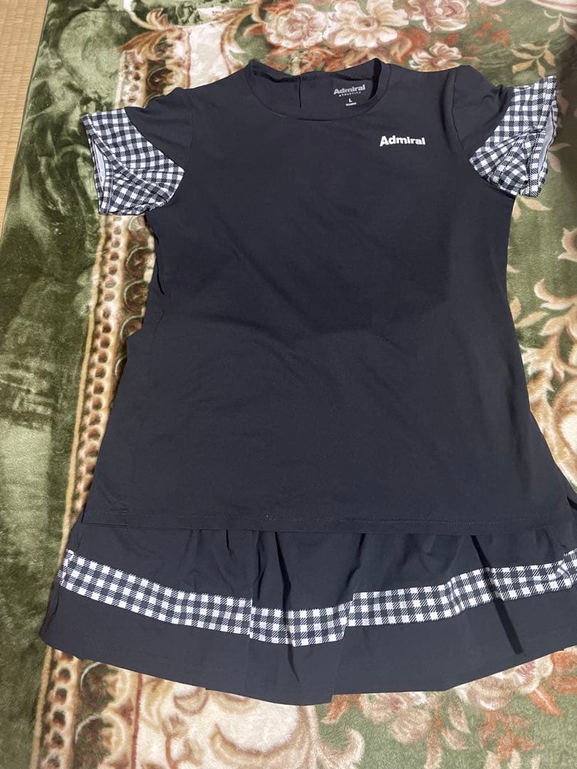 Admiral テニスウェア 黒 チェック柄