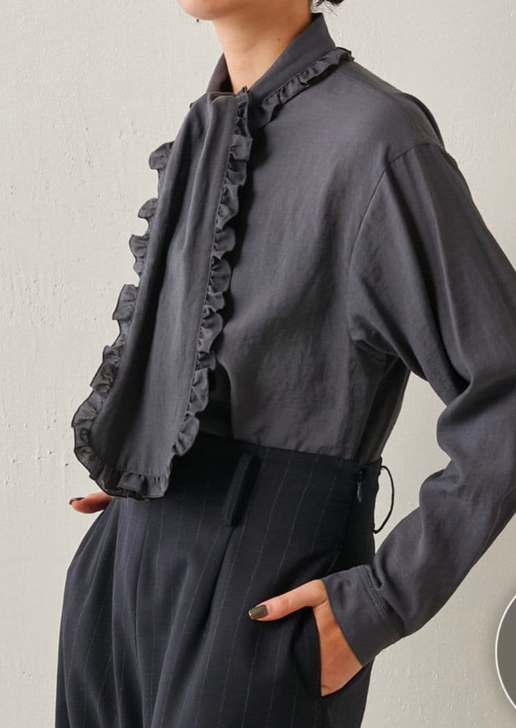 Whim Gazetteウィム ガゼット　フリルボウブラウス Whim Gazette（ウィム ガゼット） ブラウス シャツ メモリータフタボウ