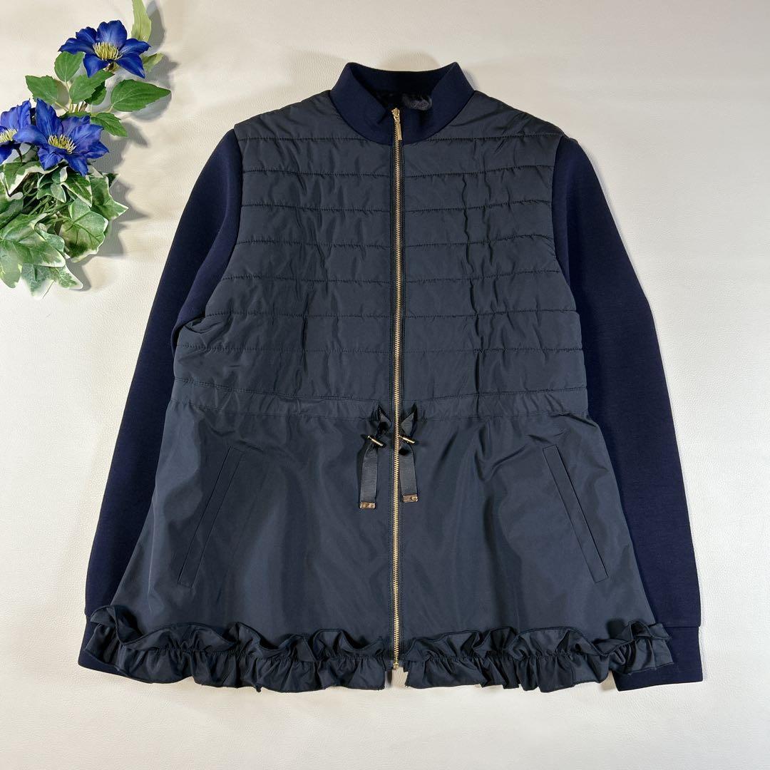HUIT bouquet ペプラム フリル裾 ダウンジャケット キルティング M