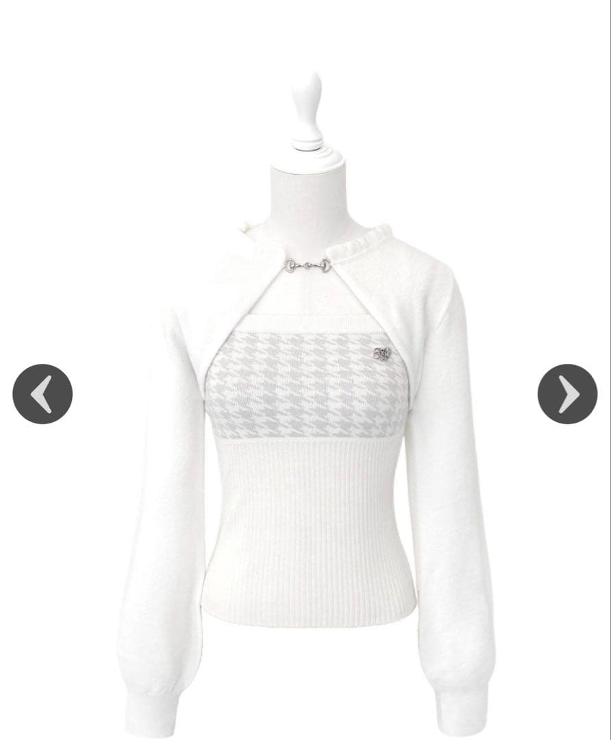 HONEYMEW はにみゅ ハニーミュウ 千鳥アンサンブルニットトップス xs