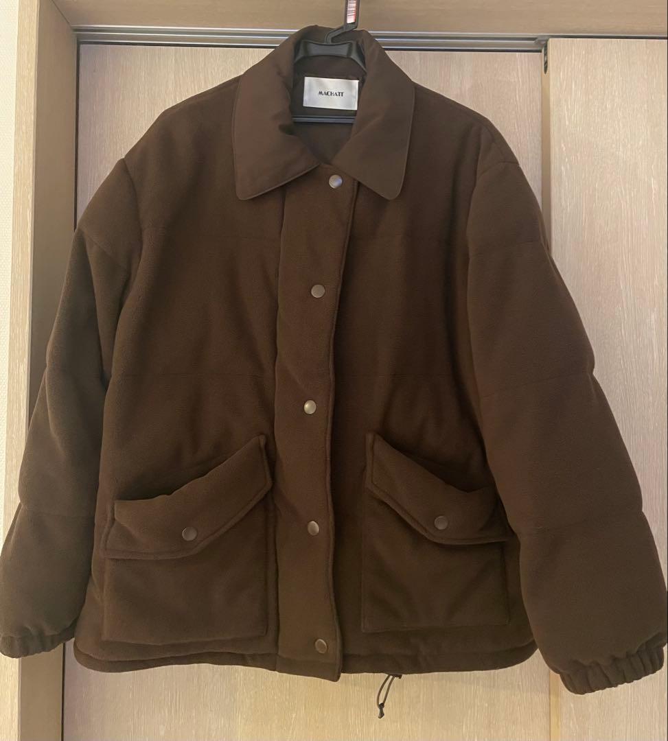 MACHATT ブラウン フリースパデットコート