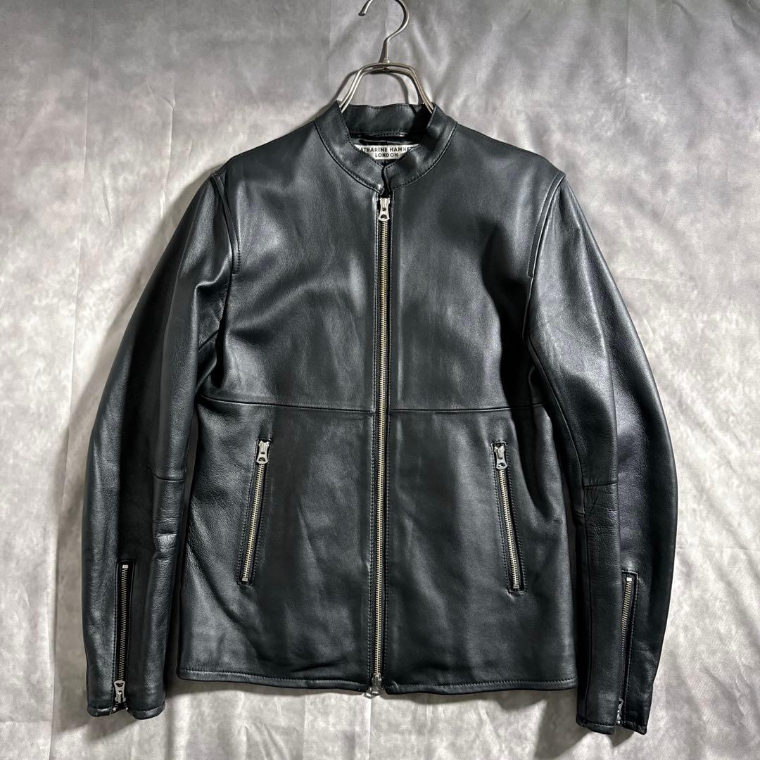 KATHARINE HAMNETT シングルライダース　レザージャケット　黒　M