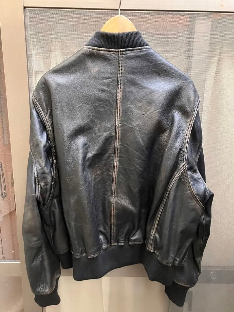 ZARA シープレザー ヴィンテージエフェクト レザーボンバー