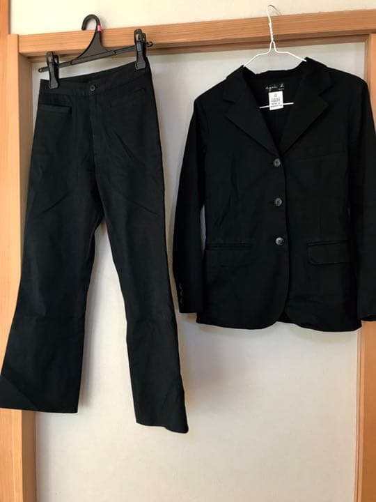 アニエスベー スーツ パンツ 上下 セット 黒 ブラック