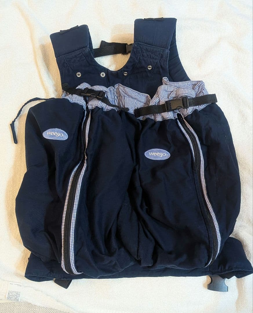 weego twin ネイビー双子 抱っこ紐 フリーサイズ - メルカリ