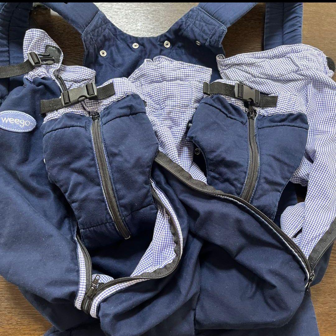 weego twin ネイビー双子 抱っこ紐 フリーサイズ - メルカリ