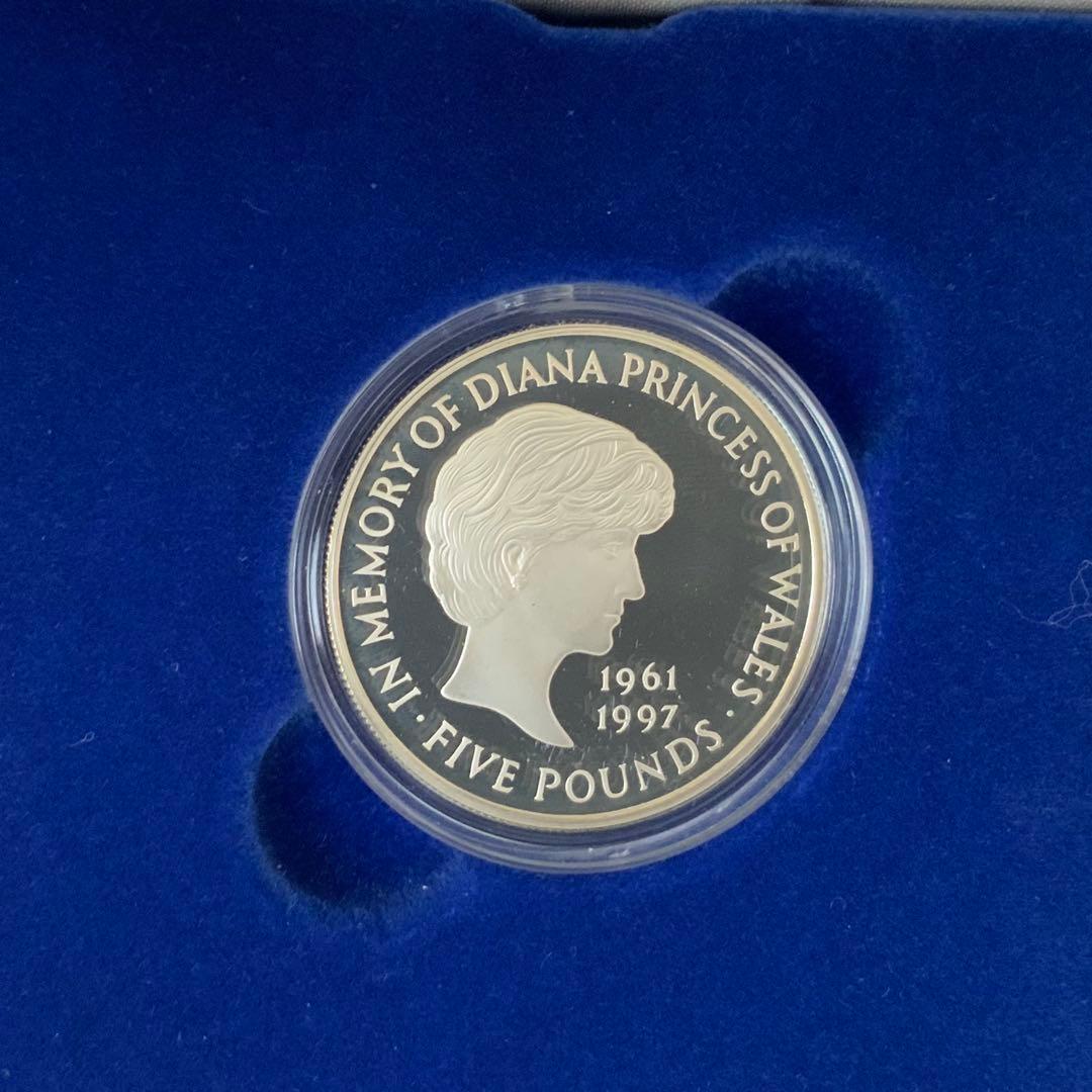 1999年 ダイアナ妃追悼記念コイン 5ポンド SV925 銀貨 箱・冊子付