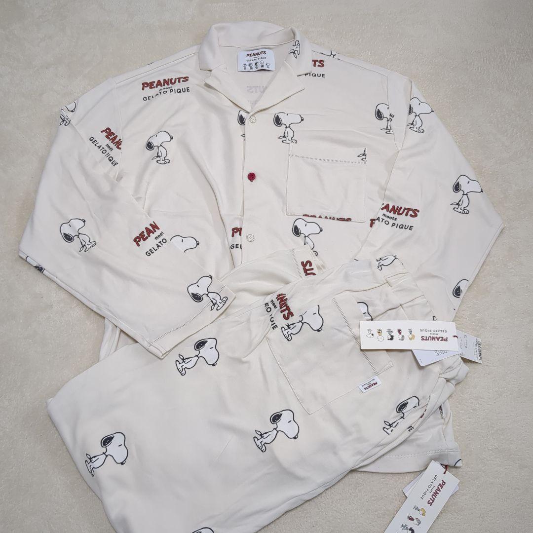 ジェラートピケ PEANUTS スヌーピー パジャマセット 男女兼用L