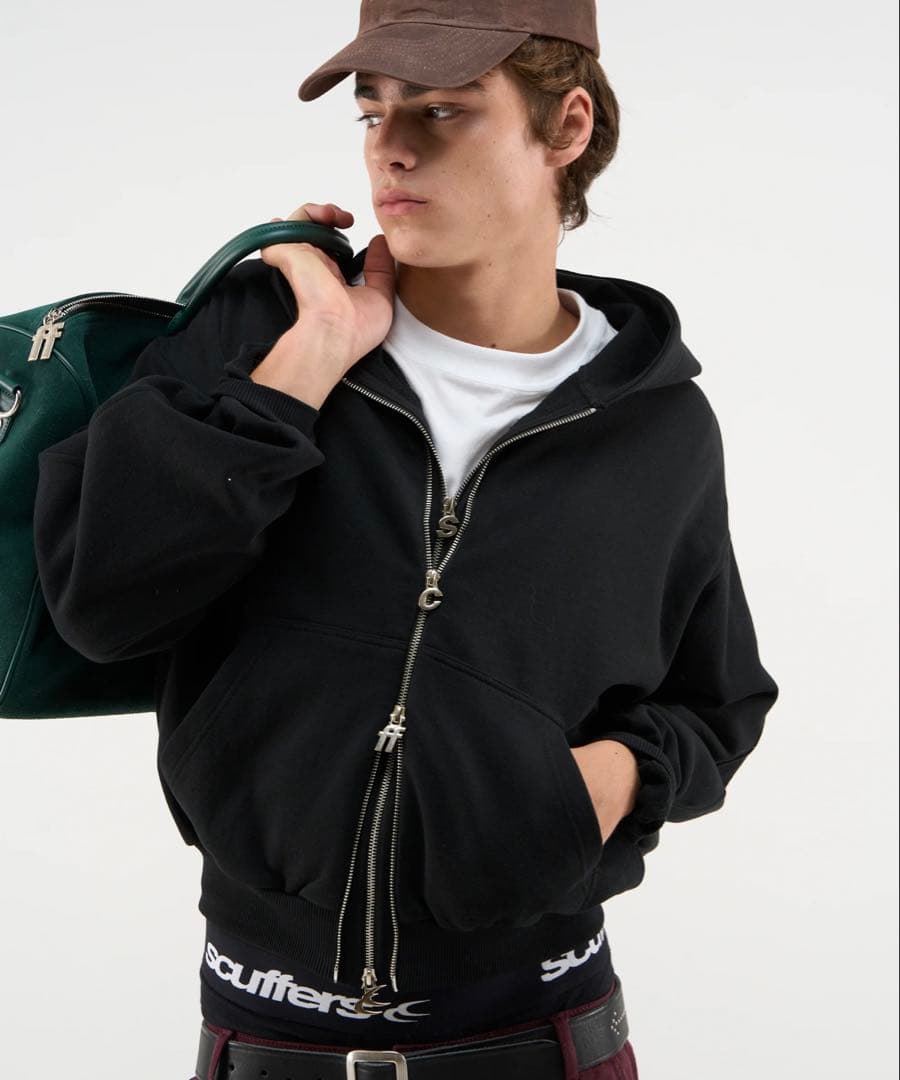 scuffeパーカー STEEL BLACK ZIPPER