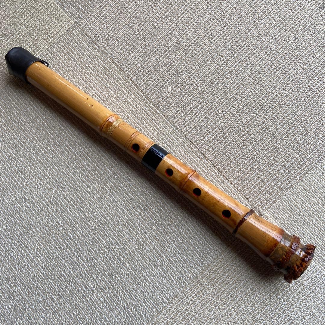 144 尺八眞山銘　一尺六寸管　眞山銘二印