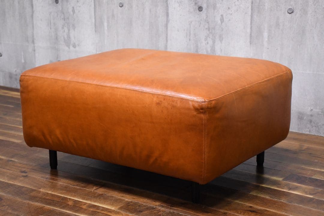EEK89 総本革/レザー オットマン スツール スクエア型 足置き 腰掛け