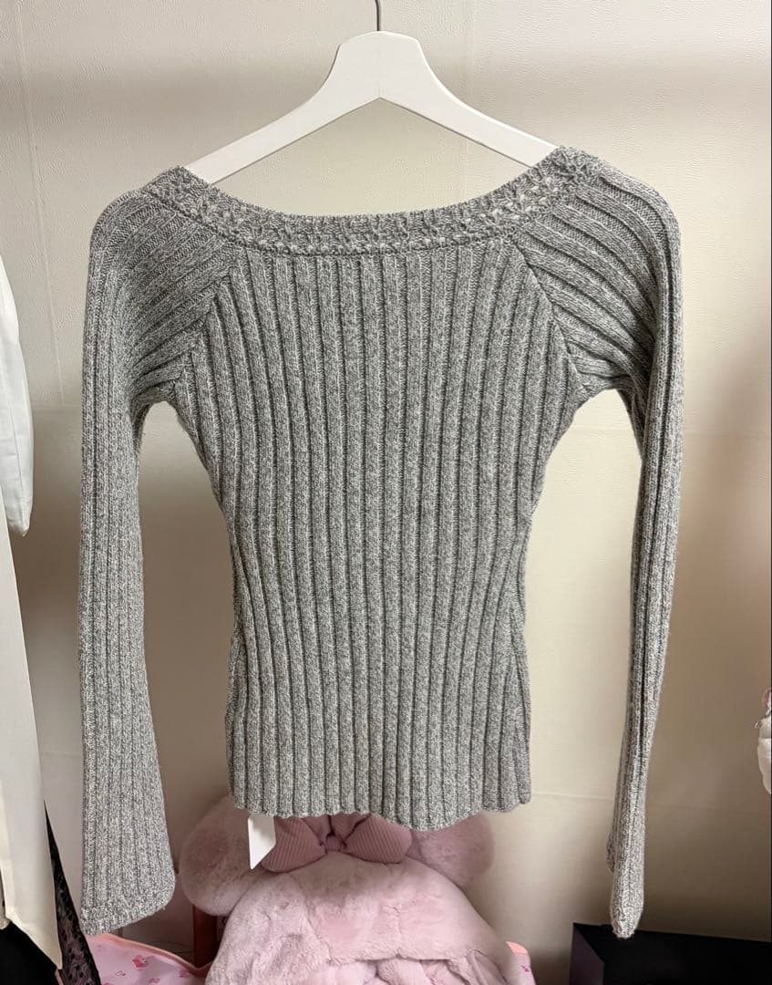 theredthread S rib knit tops ribbon - メルカリ