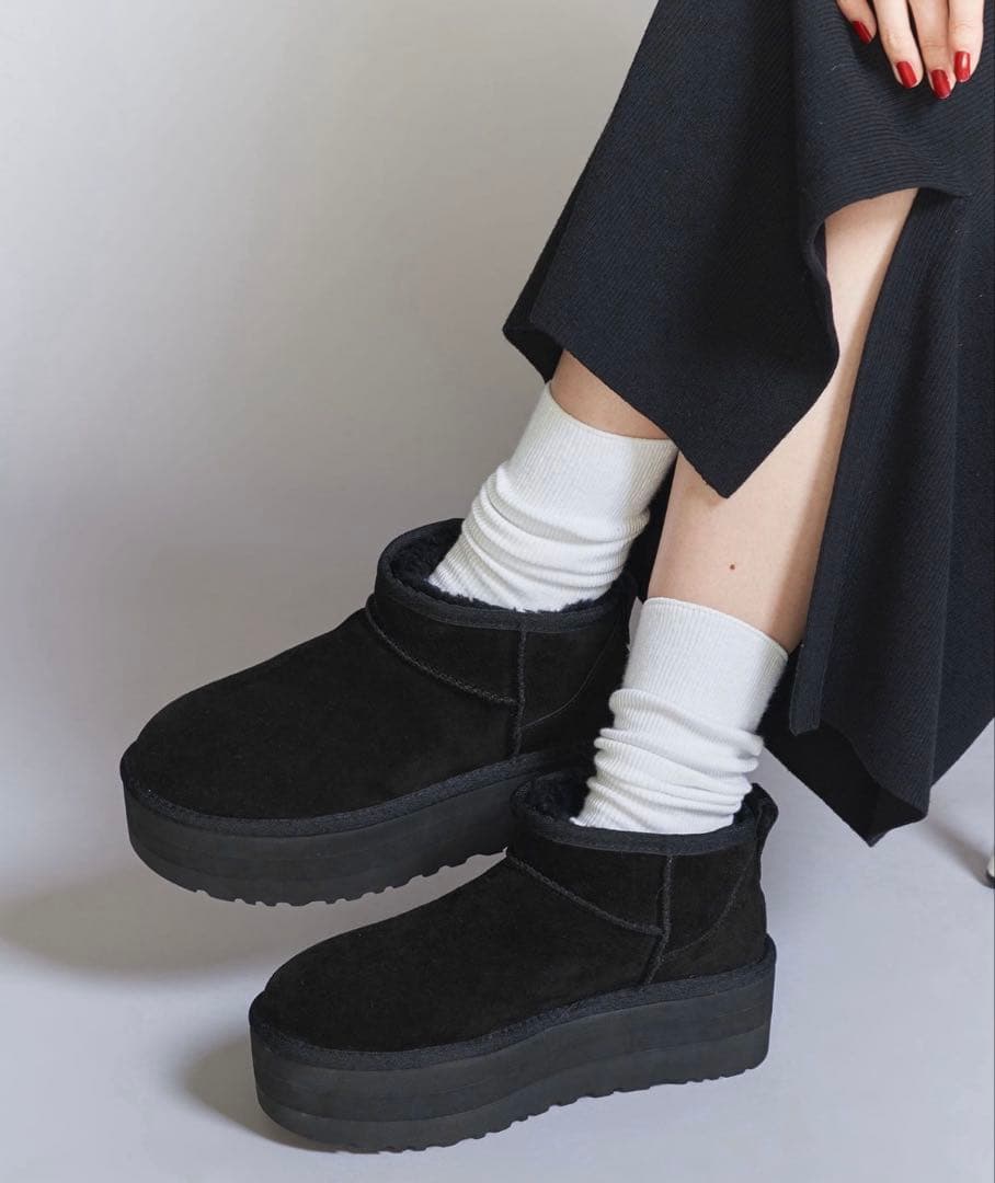 UGG クラシックウルトラミニ プラットフォーム 24cm ブラック