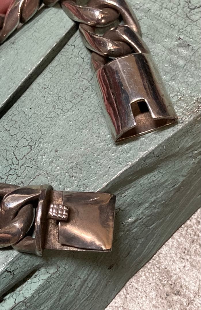 9] Silver925 / 130g かまぼこ型 喜平チェーンブレスレット