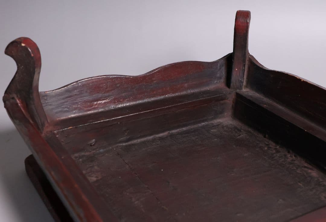 中国美術 螺鈿細工 平卓 46×28.3cm 人物 花台 香炉 木製【MA812