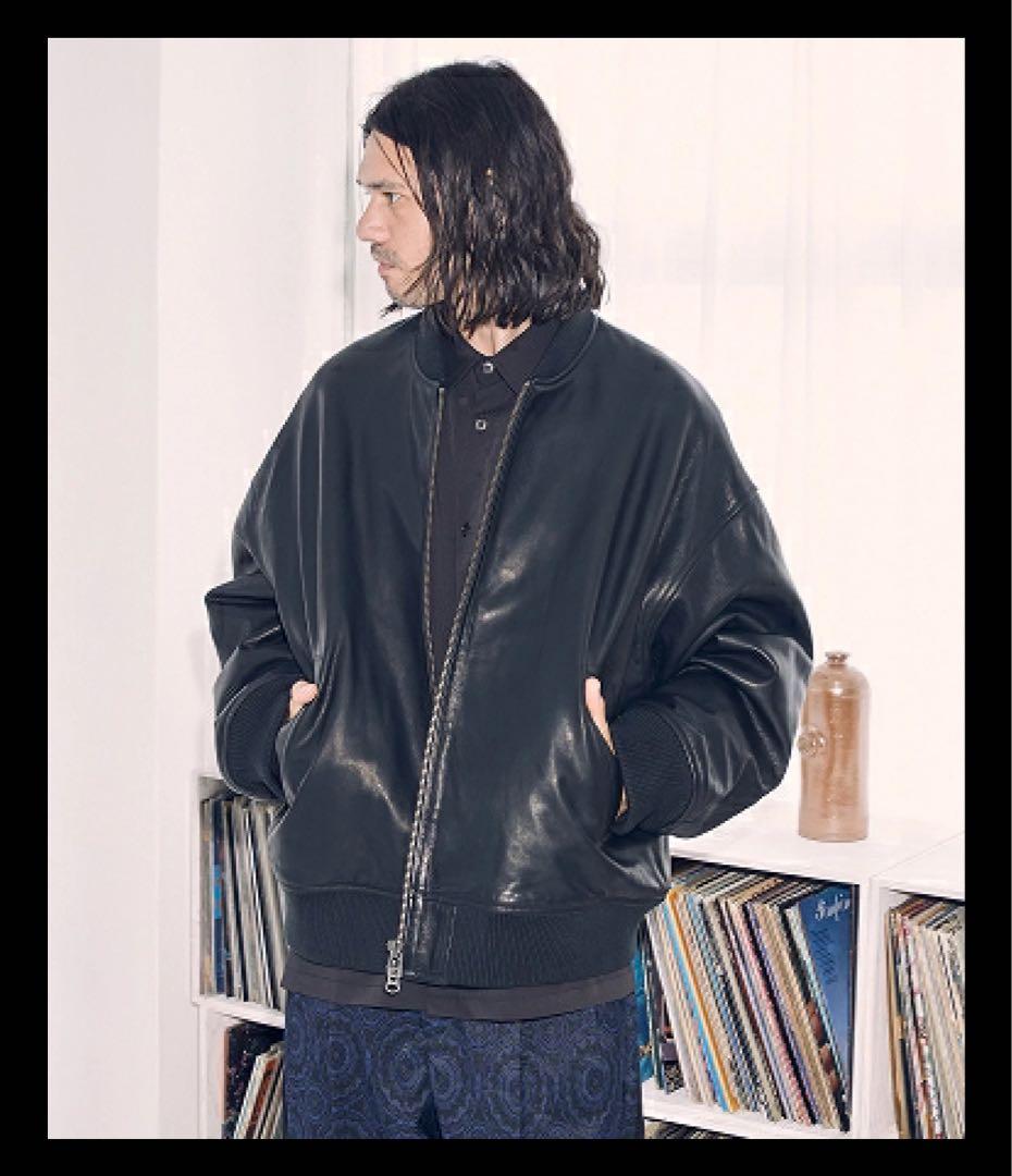 美品☆ADAMPATEKアダムパテックレザーMA-1レザージャケットボンバー