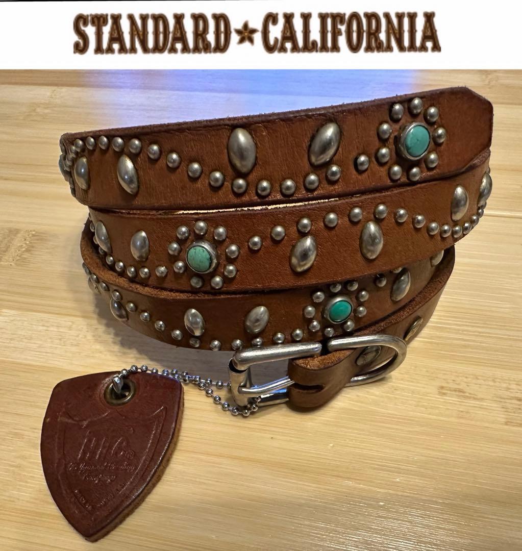 HTC ナローベルト スタッズベルト ターコイズ 36