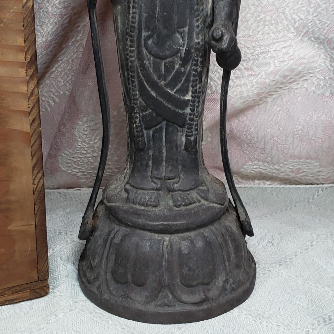 飛鳥仏】◇鐵鋳観音菩薩立像 仏像◇検）天平仏 新羅仏 高麗仏 空海 千